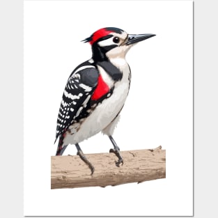Downy woodpecker Bird Posters and Art